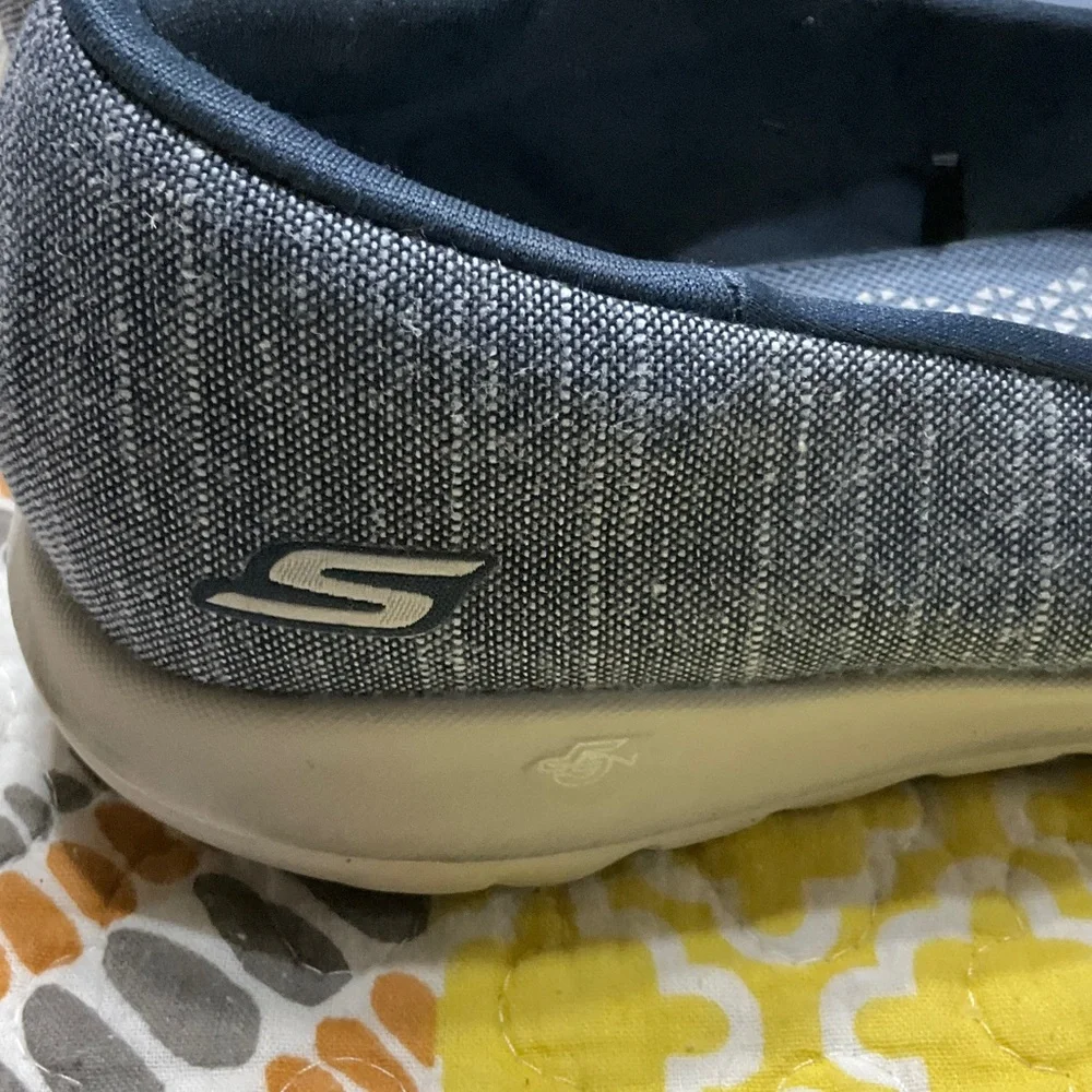 Skechers Women's Denim Blue Slip-On Ballet Flats